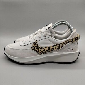 Nike Waffle Debut‎ White Leopard Accent Women's Casual Athletic Sneakers Shoes